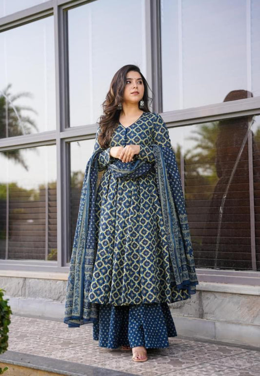 BLUE JADE COTTON SUIT SET