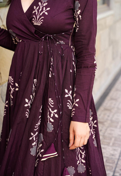 DEEP PURPLE COTTON ANGRAKHA SET