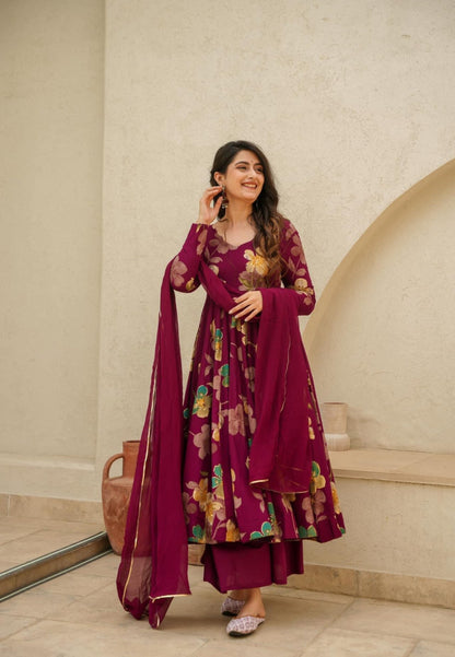 BOYSENBERRY PURPLE NOURA RAYON SUIT SET