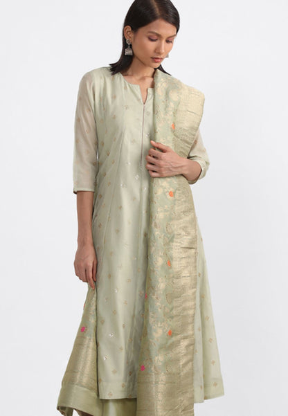 SAGE GREEN VISCOSE BLEND SUIT SET