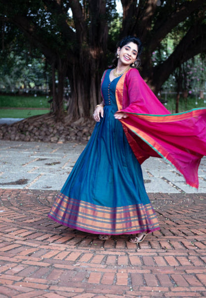 AARADHYA BLUE NARAYANPET ANARKALI SET