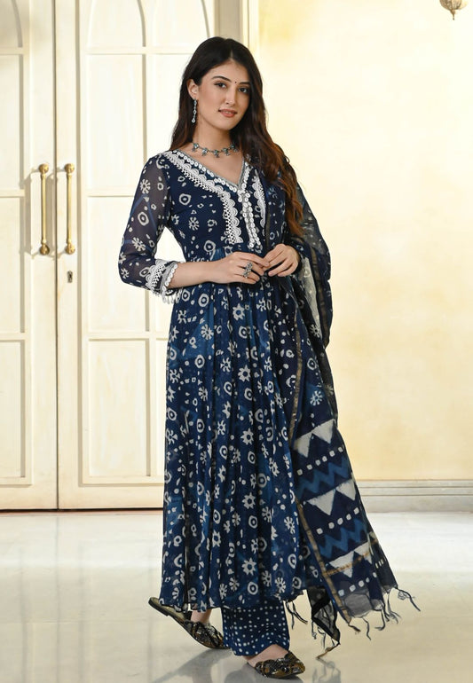 DEEP INDIGO BLUE GEORGETTE SUIT SET