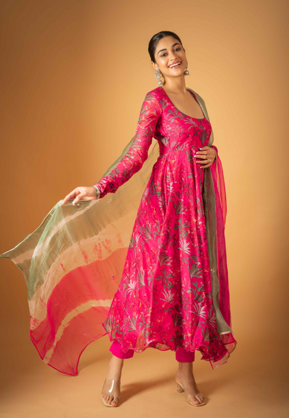 PINK TAAVI CHANDERI SUIT SET