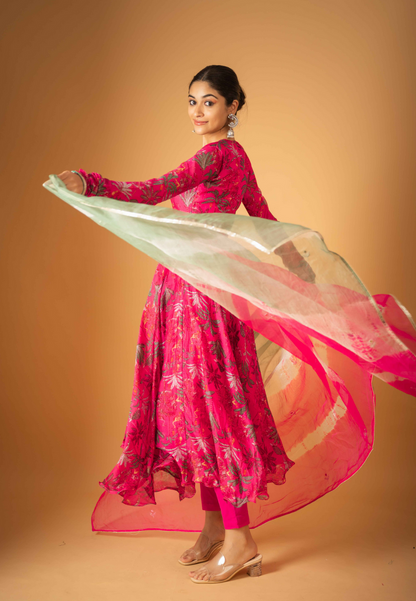 PINK TAAVI CHANDERI SUIT SET