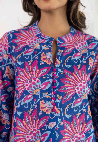 BLUE FLORAL COOORD  COTTON KURTA SET