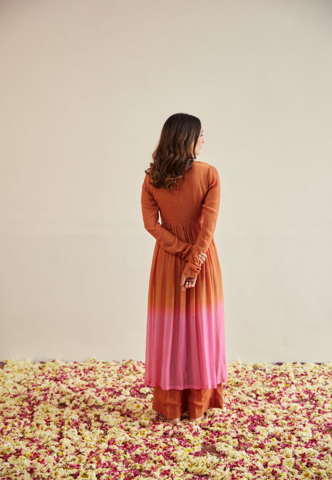 BROWN TAN BLUSH COTTON KURTA SET