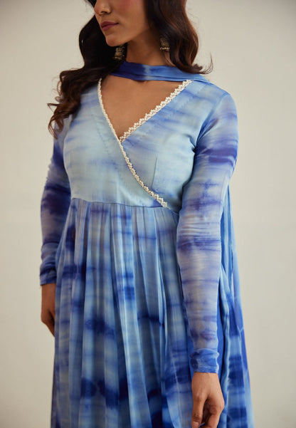 BLUE SKYFALL SHIBORI SUIT SET