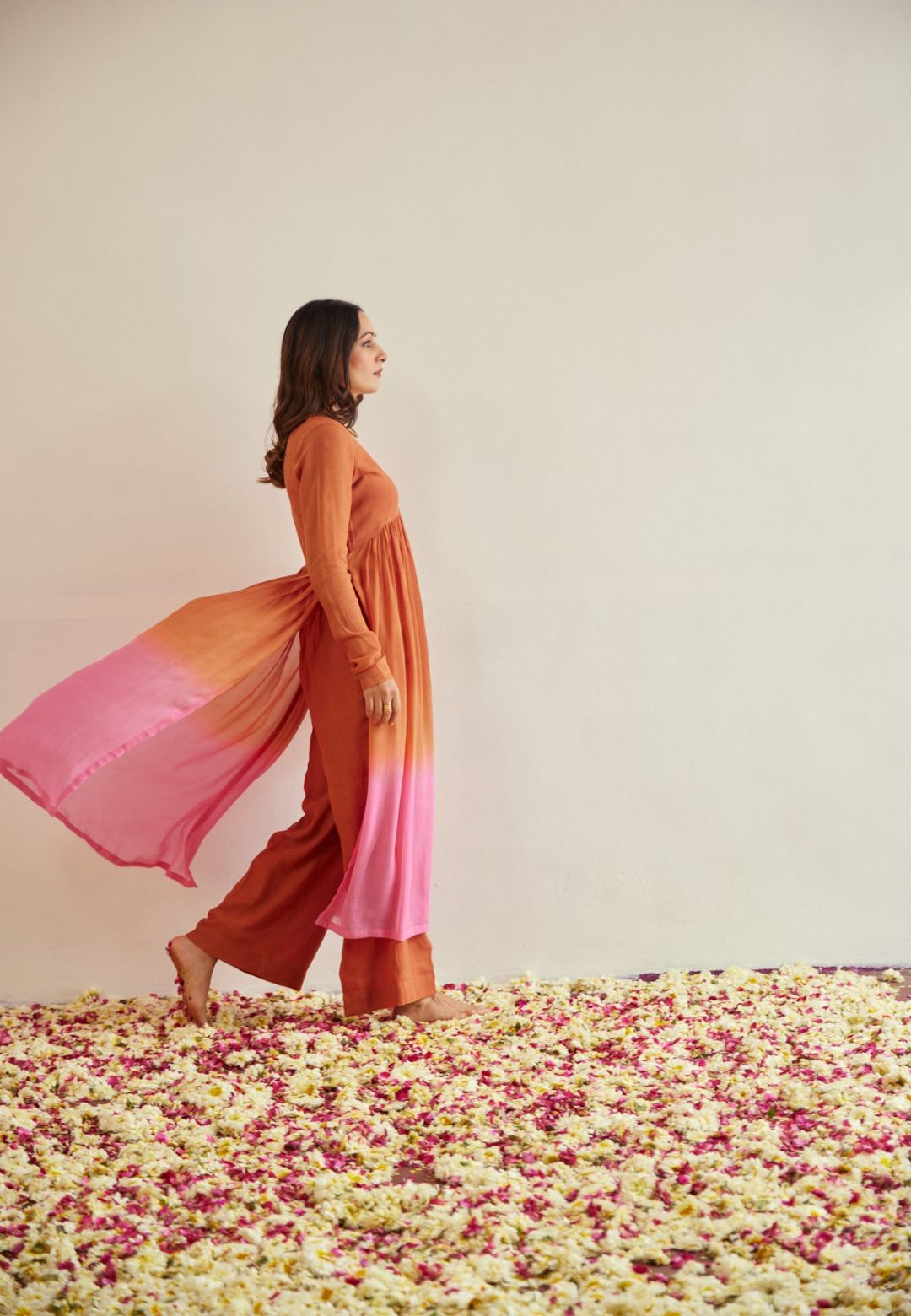 BROWN TAN BLUSH COTTON KURTA SET