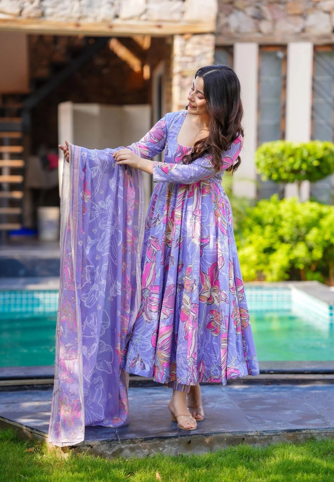 LAVENDER SKY COTTON SUIT SET