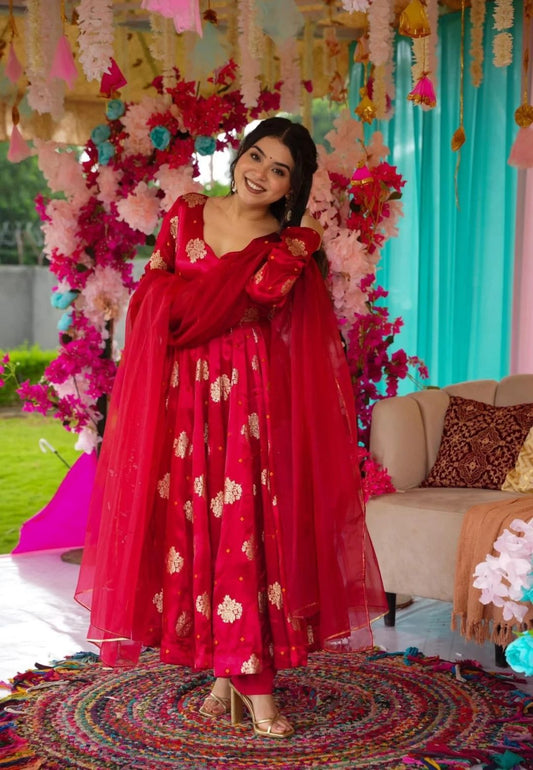 MAROON MIDNIGHT SILK SUIT SET
