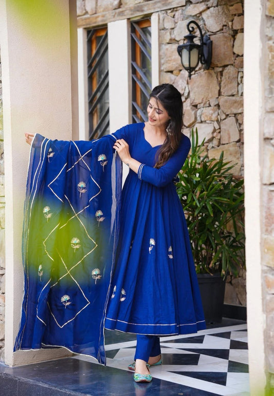 VARTIKA BLUE COTTON SUIT SET