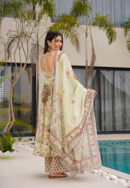 BEIGE DIYA COTTON SUIT SET