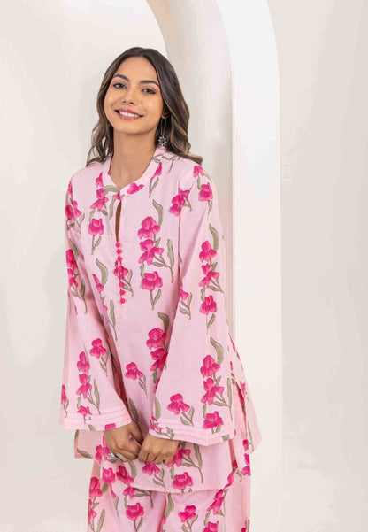 PINK ROSE COOORD COTTON KURTA SET