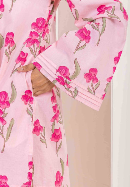 PINK ROSE COOORD COTTON KURTA SET