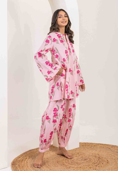 PINK ROSE COOORD COTTON KURTA SET