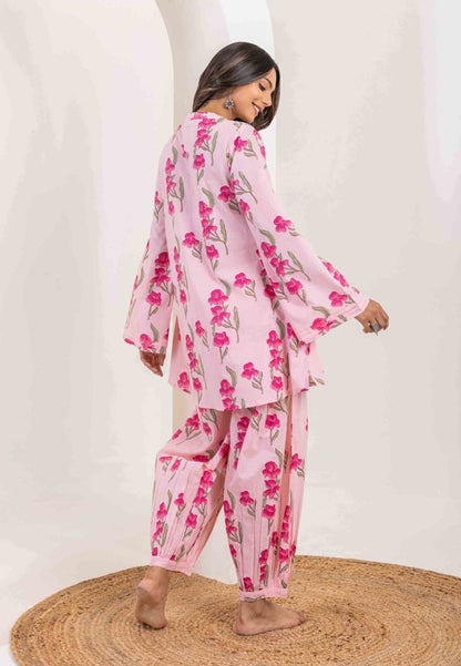 PINK ROSE COOORD COTTON KURTA SET