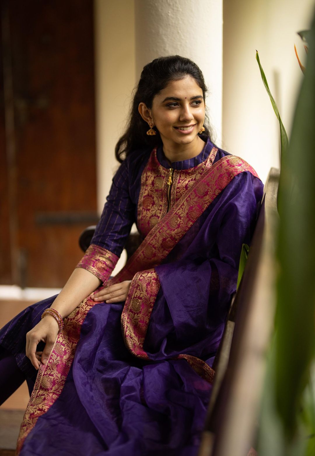 PURPLE HAMSA KURTA SET