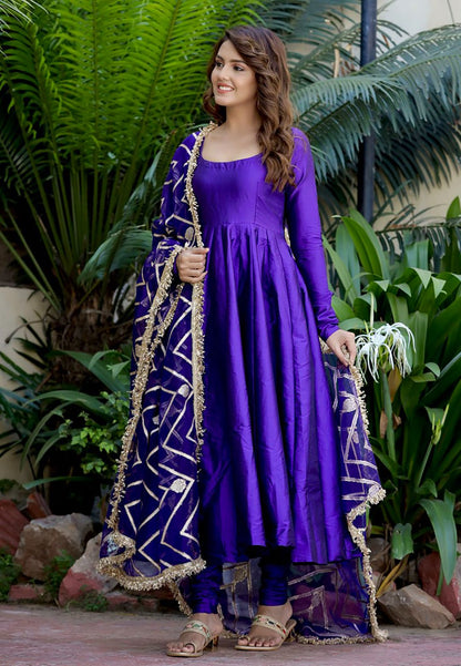PURPLE MADHU SILK SUIT SET