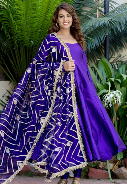 PURPLE MADHU SILK SUIT SET
