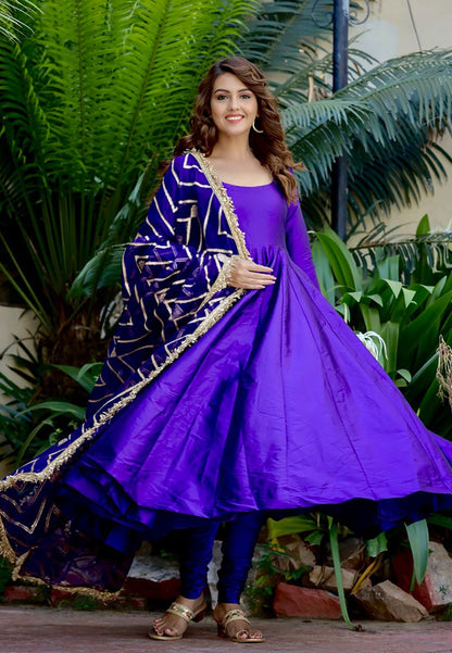 PURPLE MADHU SILK SUIT SET