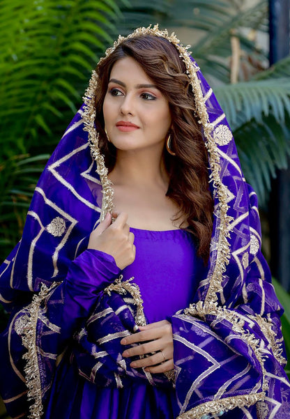 PURPLE MADHU SILK SUIT SET