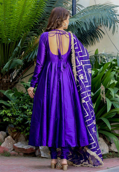 PURPLE MADHU SILK SUIT SET