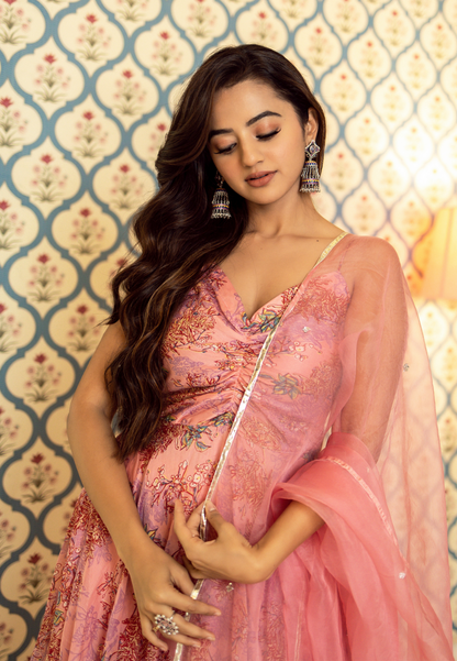 PINK KANWAL CHANDERI SUIT SET