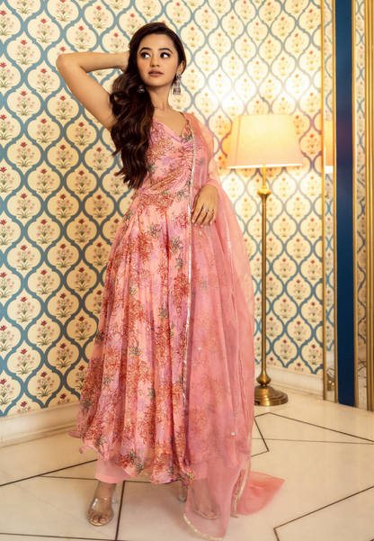 PINK KANWAL CHANDERI SUIT SET