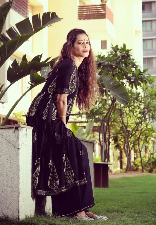 BLACK BELLA MUGHAL HANDBLOCK SET