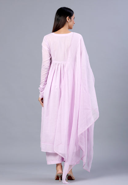 PASTEL LILAC PURPLE ANARKALI SUIT SET