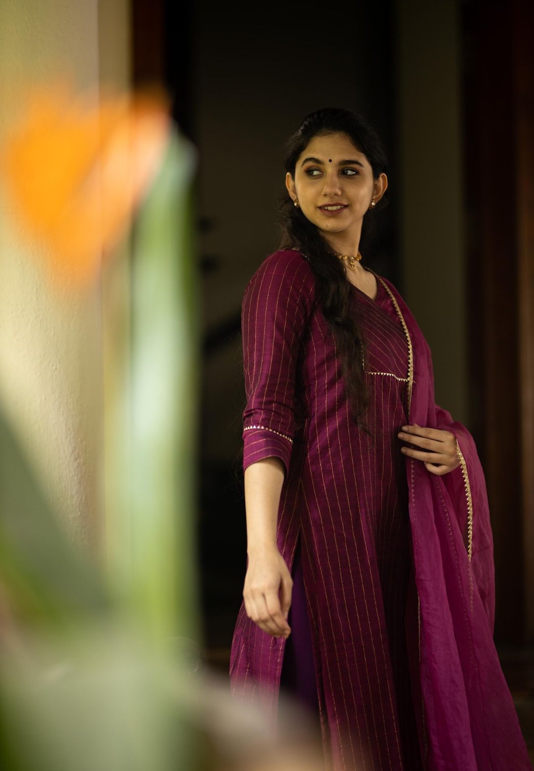 MAGENTA PURPLE MALIKA KURTA SET