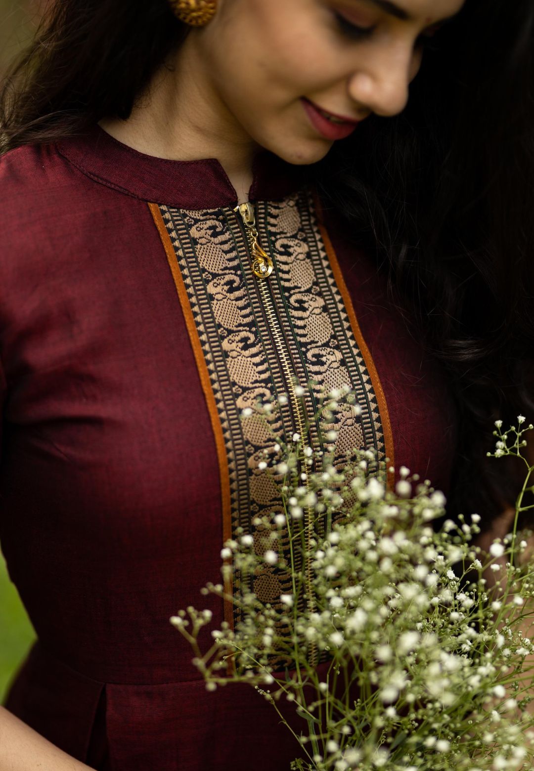 MAROON NILAMBARI ANARKALI
