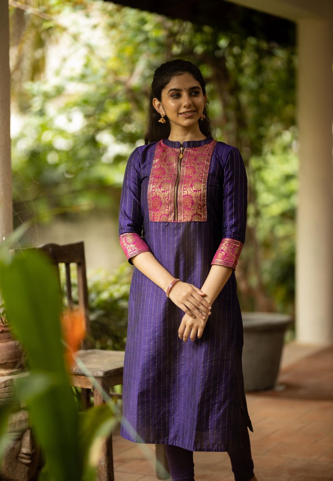 PURPLE HAMSA KURTA SET