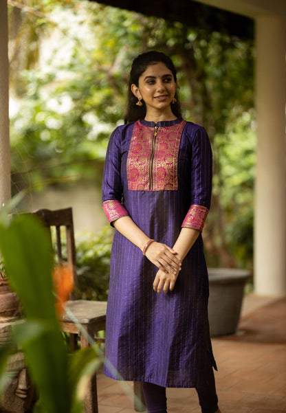 PURPLE HAMSA KURTA SET