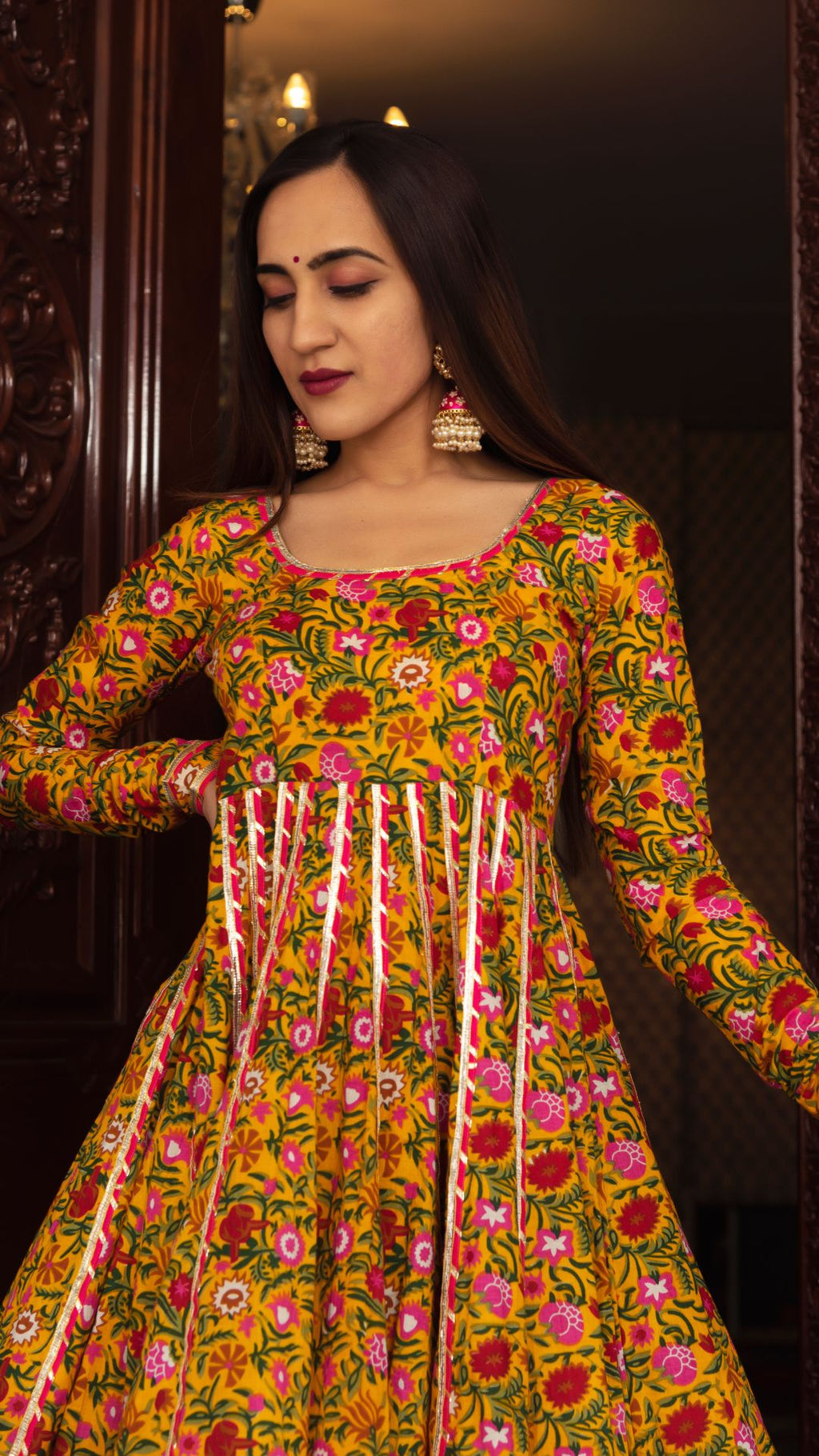 YELLOW MASTANI ANARKALI SUIT SET