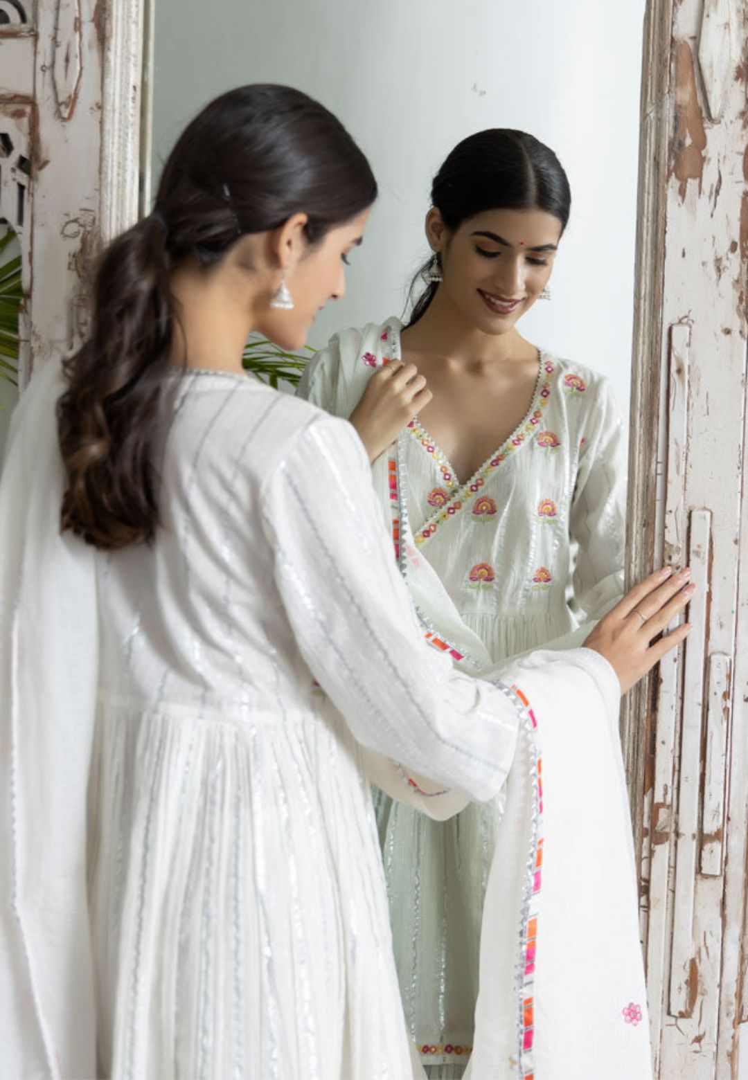PASTEL IVORY WHITE SHARARA SUIT SET