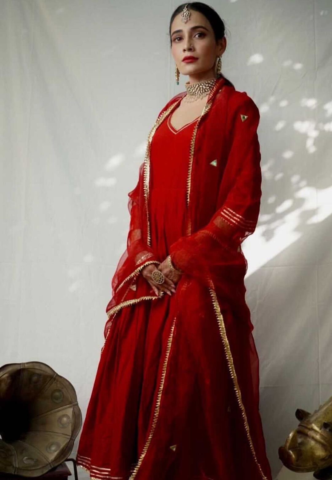 RED COTTON SUIT SET