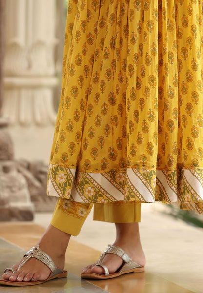 YELLOW GULMOHAR ANARKALI SUIT SET