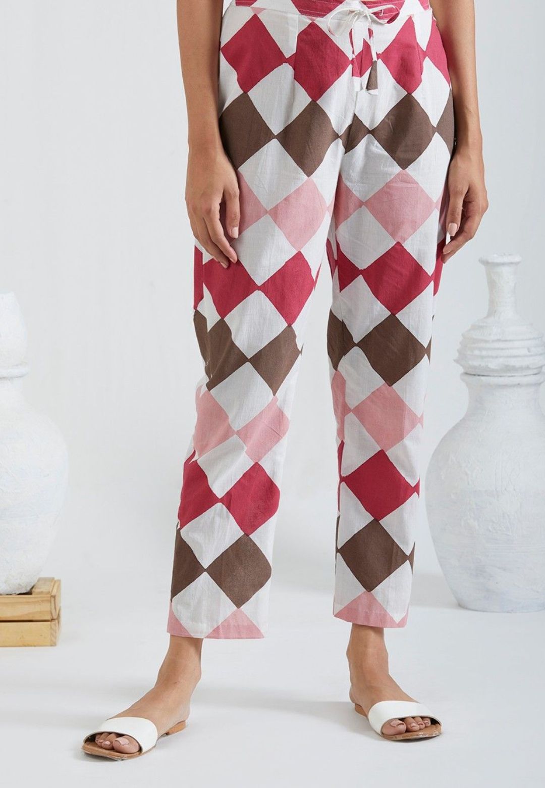BURGUNDY WHITE KURTA PALAZZO SET