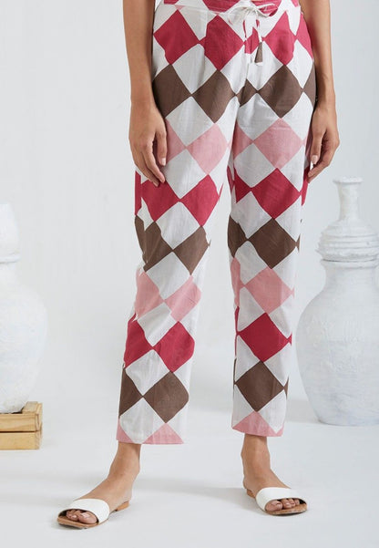 BURGUNDY WHITE KURTA PALAZZO SET