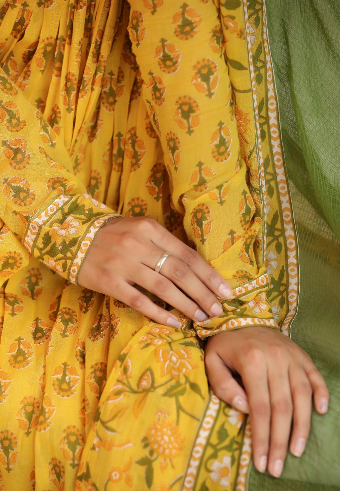 YELLOW GULMOHAR ANARKALI SUIT SET