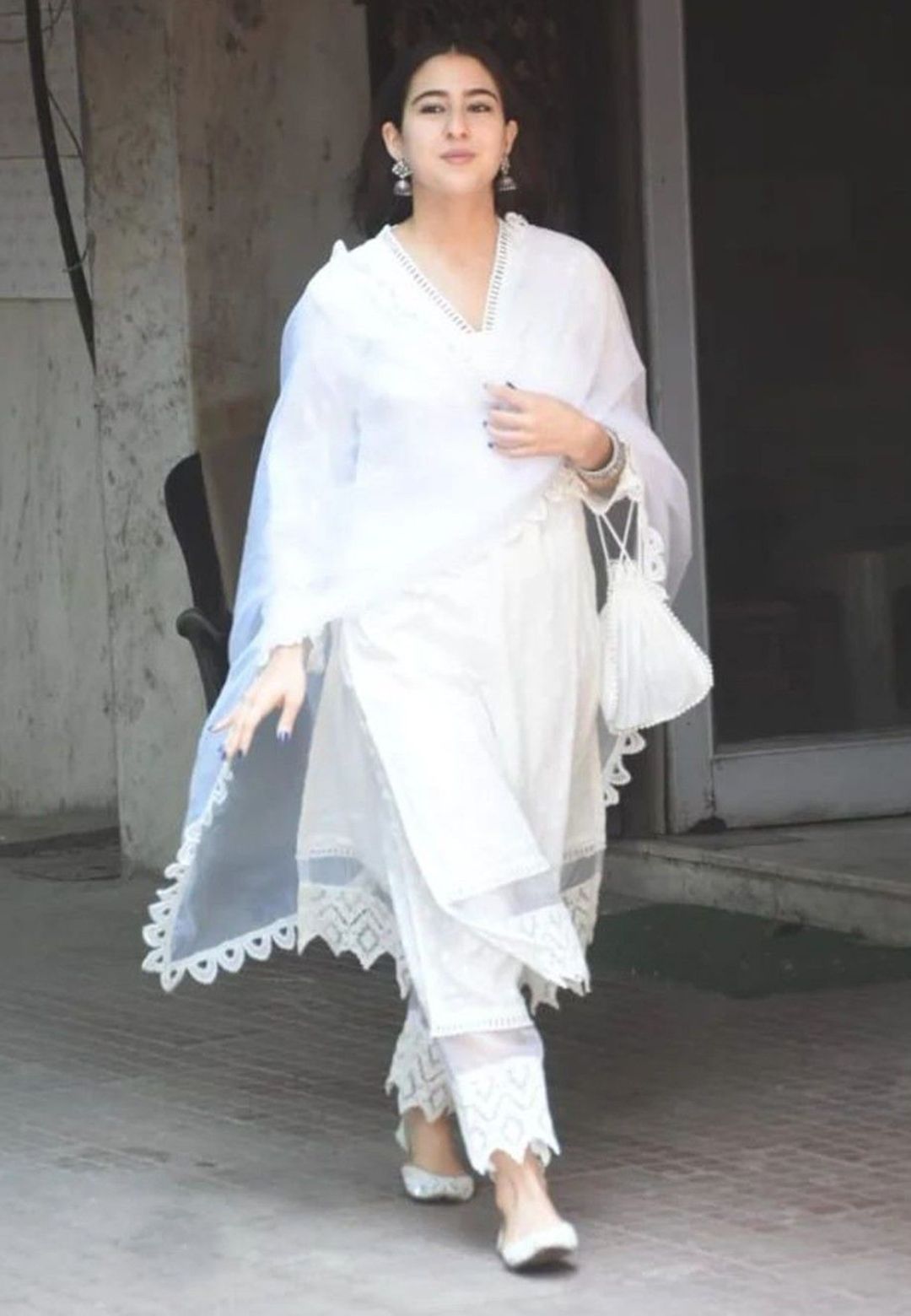 OFF WHITE COTTON DHOBBY KURTA PALAZZO SET
