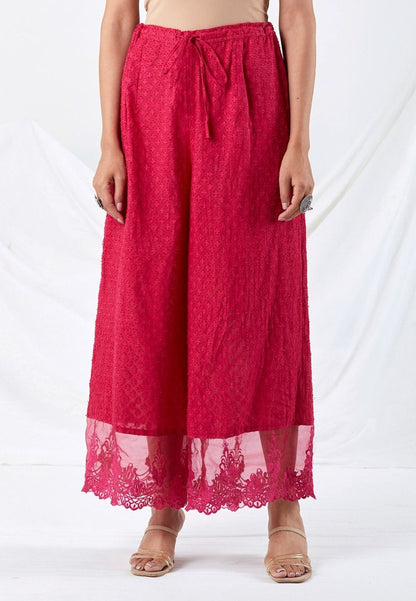 PINK LACE ORGANZA DUPATTA