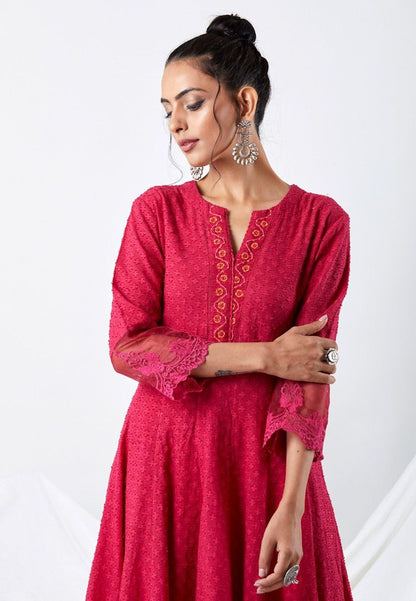 PINK LACE ORGANZA DUPATTA