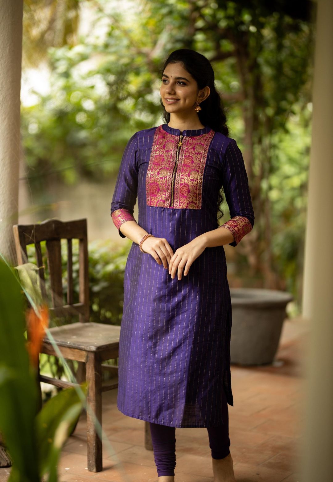 PURPLE HAMSA KURTA SET