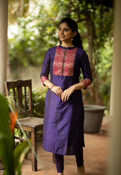 PURPLE HAMSA KURTA SET