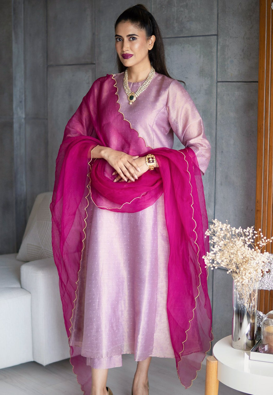 PURPLE REGAL TISSUE SUIT SET - Avino Atelier 