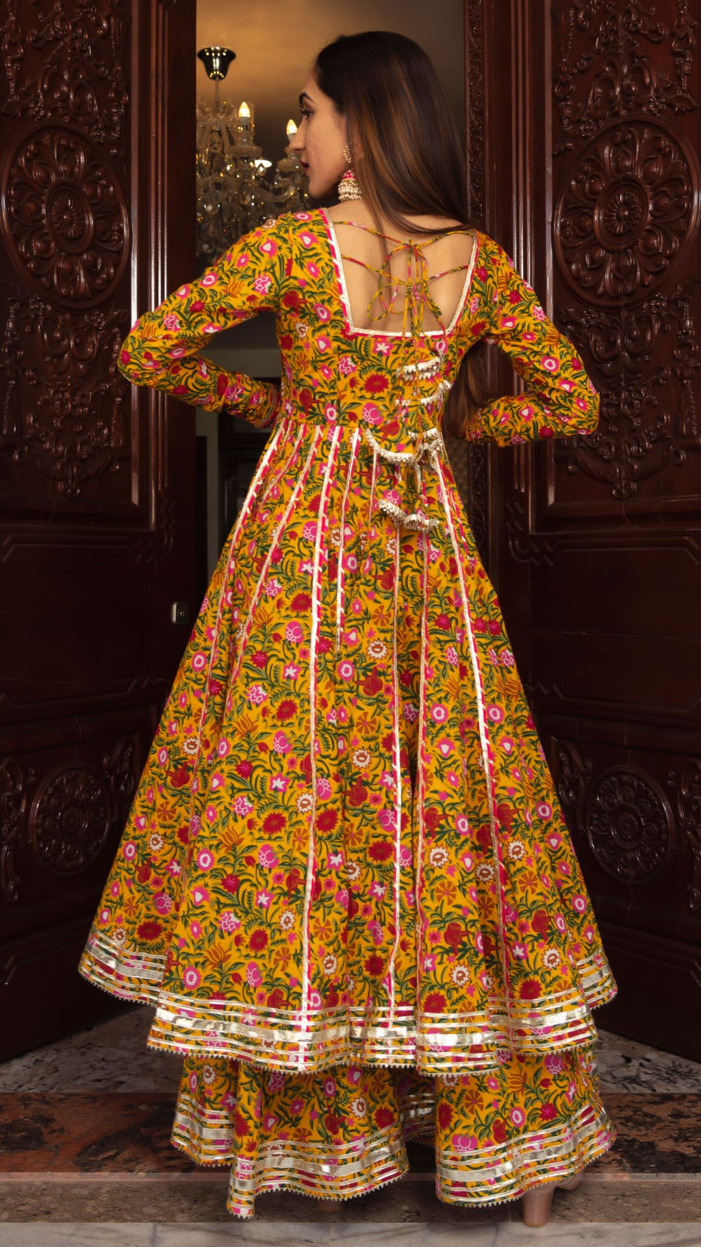 YELLOW MASTANI ANARKALI SUIT SET