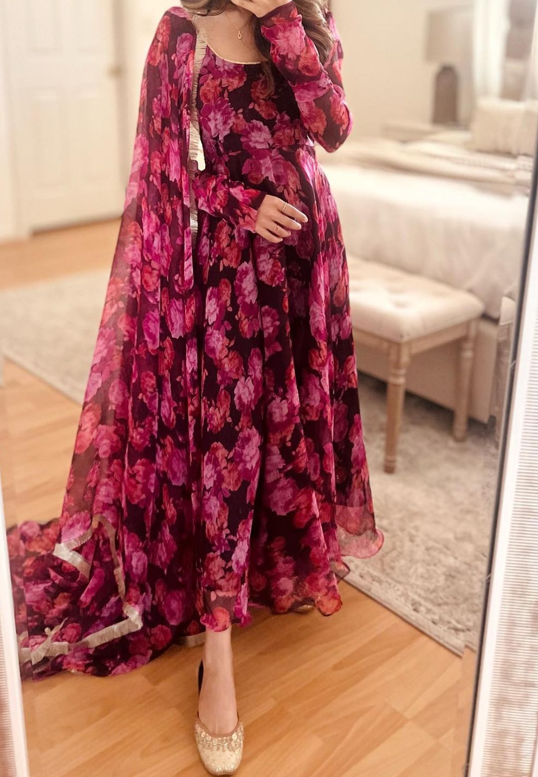 GULABI PURPLE ANARKALI SUIT SET