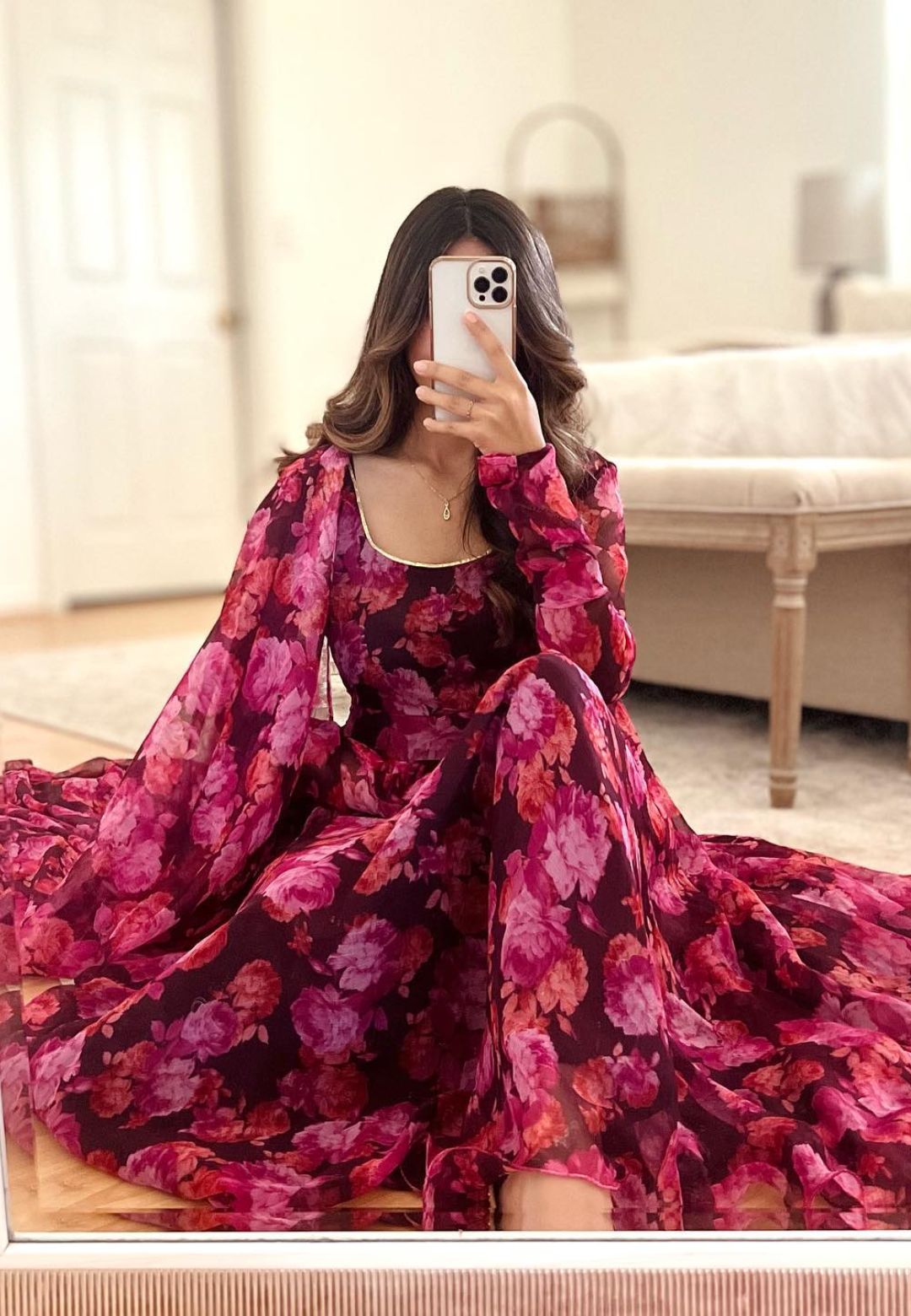 GULABI PURPLE ANARKALI SUIT SET
